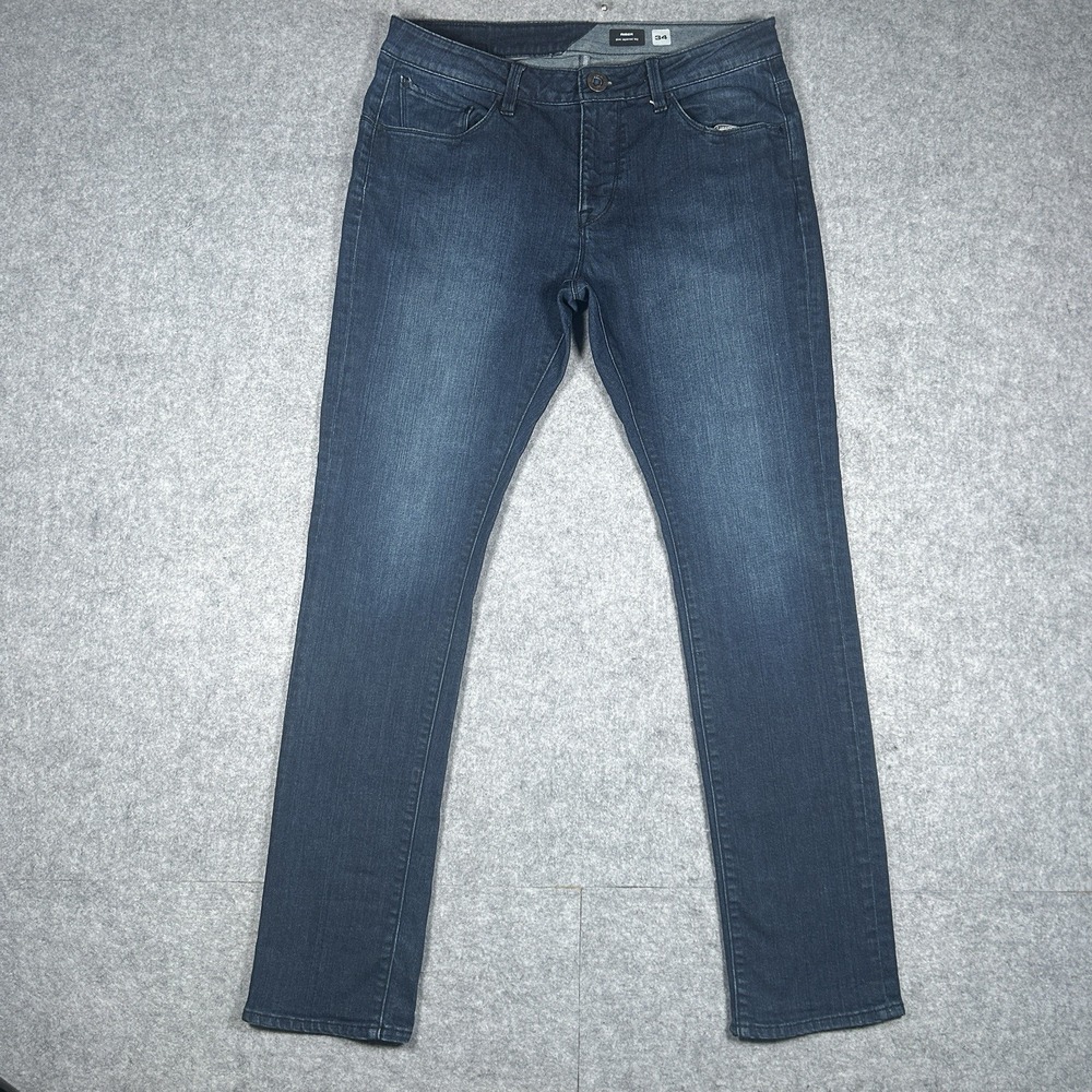 Volcom Denim Jeans Men's Size 34(32x32) Dark Washed Riser‎ Slim Tapered Leg